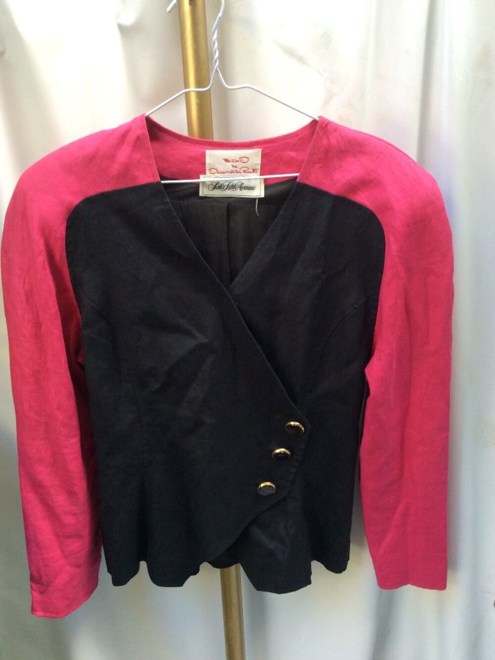 Oscar de la Renta  Miss O Linen Color Block Blazer Size  S